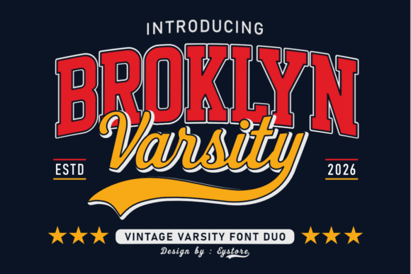 Broklyn Varsity: A Vintage Display Typeface for Bold Branding