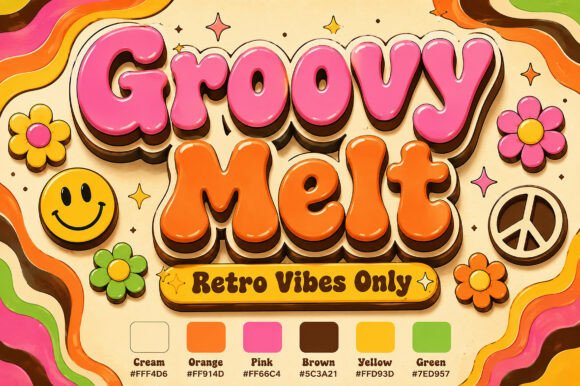 Groovy Melt: A Retro Display Font for Editorial Design