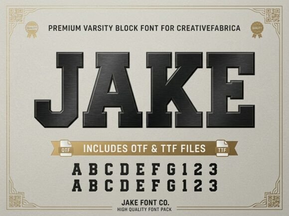 Jake: A Bold Varsity Typeface for Modern Editors
