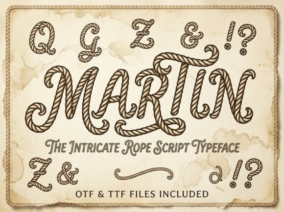Martin: A Twisted Rope Display Font for Bold Web Headers
